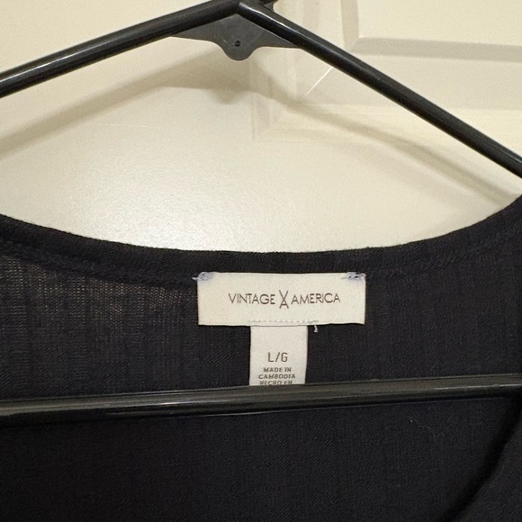 Vintage America Black Short Sleeve Ribbed Tee - Picture 3 of 4